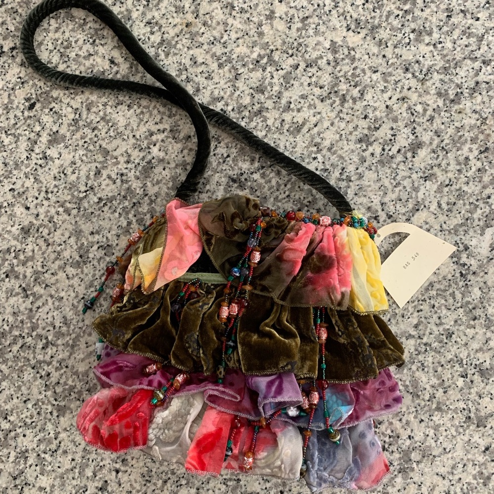 Mary Frances velvet tiered/beaded bag